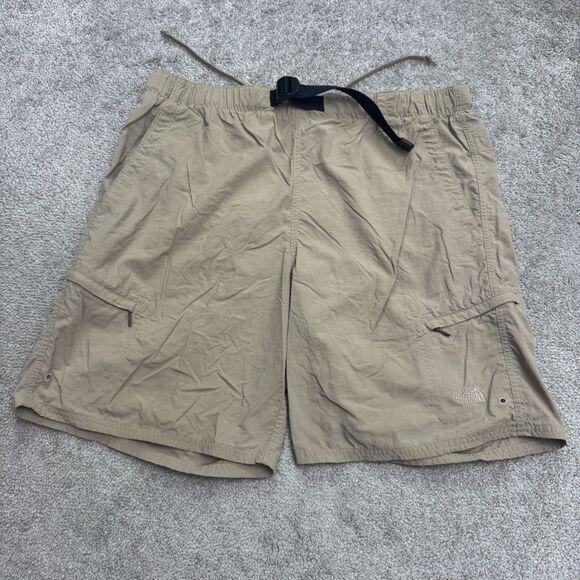 The North Face Class V Belted Cargo Shorts Mens Medium Khaki Brown Outdoor Hike - Picture 1 of 16
